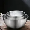 Bowls 1.2/1.8/2.5L 304 Stainless Steel Solid Kitchen Storage Set Anti-scalding Salad Mixing For Soup