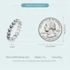 Klusterringar wostu real 925 sterling silver vintage hjärtform för kvinnor svart cz härlig ihålig ring flicka bröllop fest smycken gåva