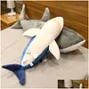 Plush Dolls Big Size Soft Toy Simation Shark Stuffed Toys Slee Cute Pillow Cushion Animal Gift For Children 220409 Drop Delivery Gif Dhig3