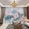 Rideau de peinture à l'encre de Style chinois, panneau naturel, Tulle transparent pour salon, porte, chambre à coucher, décoration de maison de luxe