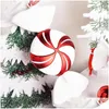 Decoración de fiesta 32Cm Colgante Decoraciones de boda de Navidad Accesorios de escenario Diseño de caramelo pintado en rojo y blanco Entrega de gota Hogar Jardín Dhuly