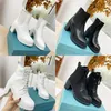 2023 Designer Paris Borde Leather en Nylon Laced Fabric Boots Monolith Mini Bag Lug Sole Combat Women Ankle Australia Platform Heels Winter Sneakers Maat 35-41