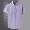 Men's Casual Shirts Classic Brand Men's Business Loose Striped Short-sleeved Shirt Summer Professional Office Large Size 11xl 12xl