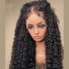 Brasilianskt mänskligt hår HD full spets frontala peruk kinky curly 360 front äkta schweiziska osynliga peruker för kvinnor 130% remy curl baby hår