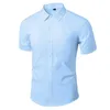 T-shirts pour hommes robe d'été chemises sociales hommes Noniron vêtements de travail homme à manches courtes chemise mince blanc noir marque Clothin 230109