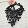 Choker Fashion Lace Ribbon Gem Stone Round Pärlor Bollhänge Halsband Böhmen Halsband Kedja Kvinnor Smycken Chokers