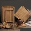 Dishes Plates Round Square Wood Plate Dish Sushi Platter Dessert Biscuits Tea Server Tray Cup Holder Pad 12 Sizes Customizable Dro Dhuja