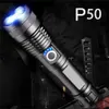 Flashlights Torches Powerful True XHP50 LED Flashlight 18650/26650 Rechargeable Flashlights Multifunctional Lighting Torch Emergency Flashlight 0109