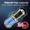 Flashlights Torches 50W High Power Led Flashlights COB Camping Lantern 7500mAh XHP360 Rechargeable Flashlight Waterproof Tactical Torch Zoom 1500m P230517