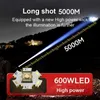 Taschenlampen Taschenlampen Super hell wiederaufladbar Taschenlampe 60W Hochleistungs -LED -Taschenlampe XHP90 leistungsstarke Torch USB Tactical Lantern Zoom Lighting 1500m 0109