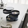 Boîtes de rangement Boîte de bijoux créatifs rotatifs Anneau multicouche simple avec des accessoires de couvercle Colliers