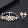 Collana Orecchini Set GODKI Fiori di lusso alla moda Orecchini africani per le donne Matrimonio Zircone CZ Dubai Gioielli da sposa 2023