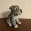 Decorações de jardim sentado Schnauzer Puppy estátua resina escultura super fofa decoração de quintal Gass