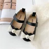 CUZULLAA Scarpe Basse per Bambini 1-6 Anni Bambina Principessa Dolce Fiocco con Fiocco di Perle Ballerine Bambino Antiscivolo Taglia Unica 21-30