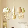 Pendant Lamps Romantic Princess European Style Bed Room Living Chandelier Fabric Lampshade E27 Base 5 Arms Lighting WF