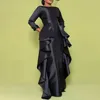 Etniska kläder kk 2023 Autumn Winter Ruffles klänningar för kvinnor långärmad eleganta kvällsklänningar Robe Africaine femme kaftan abayas