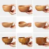 Bowls Wooden Dishware Wood Bowl Plate Snack Dessert Serving Dishes Container Tableware