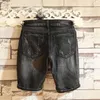 Men's Jeans Mens Summer Shorts Fashion Slim Fit Straight Black Men Retro Ripped Knee Length Denim 2023 Male Casual SweatpantsMen's