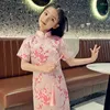 Etniska kläder Sheng Coco Children's Cheongsam klänningar Plum Bossom mönster Prinsessan kinesisk stil liten flicka qipao klänning 73-150 cm