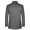 Manteau en cachemire d'hiver en laine mélangée pour hommes Col montant Slim Fit Over Business Formal en Peacoat 230107