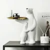 Dekorativa figurer Objekt Weilead harts Polar Bear Storage Tray Möbler Artiklar Nordiska kreativa moderna för inre hem skrivbord eller