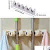 Storage Holders Racks Wholesale Household Mop Brush Hanger Mtifunction Kitchen Organizer Holder Rack Gadgets Broom Dh1147 Drop Del Dhz9M