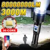 المصابيح الضوئية Torches 80000000LM XHP360 مصباح يدوي LED عالي الطاقة 100W مصباح يدوي مع إعادة شحن مع USB الشحن الإضاءة 3000M Torch Light Lantern 0109