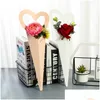 Cadeau cadeau bouquet romantique boîtes de coeur amour rose boîte de fleur carton pour les femmes emballage doux bouquet unique décorer saint valentin dhwwt