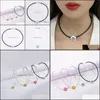 Autre personnalisable géométrique émail artisanat diamant coeur fleur clavicule collier femmes été goutte à goutte huile goutte livraison bijoux Neckla Otqpo