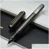 Ballpoint Pens Quality Heavy Metal Sier Top Grey Magnetic Shut Cap Rollerball Pen Stationery Business Office Supplies Write Men Gift Dhhgm