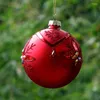 Party Decoration Diameter 8cm Handgjorda röd ritning Diamond Christmas Ball Friend Gift Hanging Glass Globe Lamp Blocka