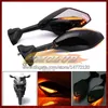 2 X Moto LED Indicatori di direzione Specchietti laterali per HONDA CBR600 CBR 600 RR CC CBR600RR 09 10 11 12 2009 2010 2011 2012 Indicatori di direzione in carbonio Specchietto retrovisore 6 colori