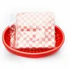 Plates 6pcs Plastic Fast Basket Dog Serving Plate With 24 Red Checked Wax Liners Hamburger French Fries Paper Restaurant Tray