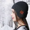 Basker stickade hatt vinter med bluetooth stereo högtalare trådlösa musik beanies beanie för kvinnor