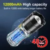 Flashlights Torches 250000LM 90W Recharge Flashlight USB High Power LED Flashlights 12000mAh Powerful Torch Zoom Tactical Lantern Camping Hand Lamp 0109