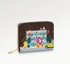 Louies Vuttion Zero M81629 Pequeno LVSE carteira de luxo com zíper de luxo Cartão Zippy Bag Luis Vuittons