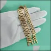 Bangle högkvalitativ rostfritt stål Mens modeklocka Band armband smycken länkkedja droppleverans armband ott8c
