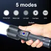 Flashlights Torches 110000000LM High Power Led Flashlights Self Defense Torch Rechargeable Light Outdoor Lighting 1500m Hunting Camping Flashlight 0109