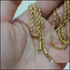 Chains Men Fashion Hip Hop Long Chain Necklace Gold Sier Colors Stainless Steel 20Inch 24Inch 30Inch Rope 1334 Q2 Drop Delivery Jewe Ott8C