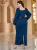 Plus size jurken toleen vrouwen maxi long 2023 herfst winter luxe chic elegante Arabische kalkoen Afrikaanse avond feestkleding