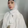 Design de roupas étnicas Glitter Hijab Mulheres muçulmanas lenço de chiffon lenço de chiffon dolded shraps xales islâmicos shimmer longa bandana de cabeça falara