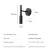 Duvar lambası 5W Montajlı Işık Ayarlanabilir Başucu Kapalı Oturma Odası için Siyah Uzun Kutup Okuma Koridoru Yatak Odası Aydınlatma