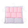 Storage Boxes HX5B Bed Hanging Bag Baby Cot Cotton Holder Organizer 50x50cm Diaper Pocket For Crib Bedding