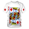 Camisetas masculinas 2023 Poker Men T-shirts 3D Tops Tees Fashion Ace Impresso Summer outono de manga curta Faddish Casual Clothing