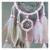 Konst och hantverk Colorf Handmade Dream Catcher Fjädrar Bil Hemvägg Hängande dekoration Ornament Gift Wind Chime Craft Decor Supplie DHZ1E