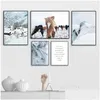 Resimler Alps Buz Dağ Duman Çam Ormanı At Duvarı Sanat Tuval Resim İskandinav Poster ve Baskı Resimleri Oturma Odası Dekor Dh3ry