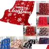 Blankets Christmas Fleece Blanket Throw Lightweight For Sofa Bed Cam Thermal Towel Winter Warm 150X200Cm Drop Delivery Home Garden Te Dhup9