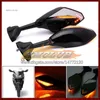 2 X Motorcycle LED Turn Lights Side Mirrors For SUZUKI KATANA GSX750F GSXF750 03 04 05 06 07 2003 04 2005 2006 2007 Carbon Turn Signal Indicators Rearview Mirror 6 Colors