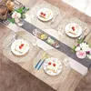Table Mats 2-6pcs Placemat Coasters Octagonal Gold Placemats For Waterproof Non Slip Pad Decoration Kitchen Accessories