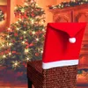 Fodere per sedie 1-10 pezzi Cena di Natale Cappello di Babbo Natale Coprisedile Coprimanicotto Decorazione della tavola posteriore